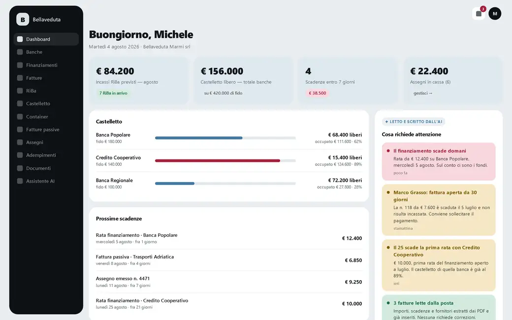 CRM Bellaveduta, schermata dimostrativa